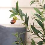 DR.Planzen 6ft Artificial Olive Tree Indoor, Tall Faux Olive Tree, Artificial Plants with Natural Wood Trunk and Lifelike Fruits for Home Office Decor - Image 5