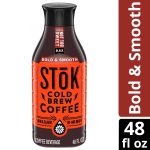 SToK Not Too Sweet Medium Roast Black Ready to Drink Cold Brew Coffee Bottle, 48 fl oz